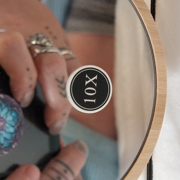 1X & 10X SWIVEL DESIGN BAMBOO BORDER VANITY MIRROR size 7"x7" - Picture 5 of 5